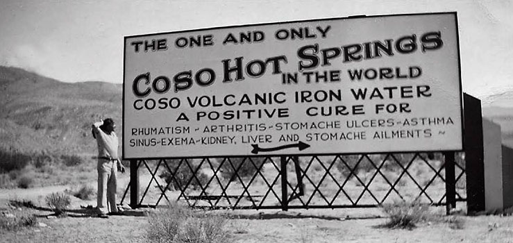 coso hot spring sign